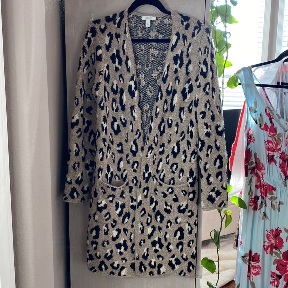 Womens animal print cardigan